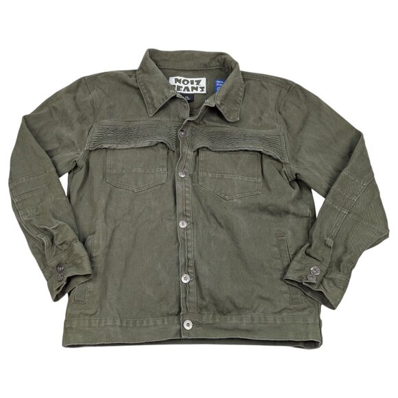Vintage Men's Noiz Jeans Jacket Green Button Closure Size XXL - Picture 2 of 10